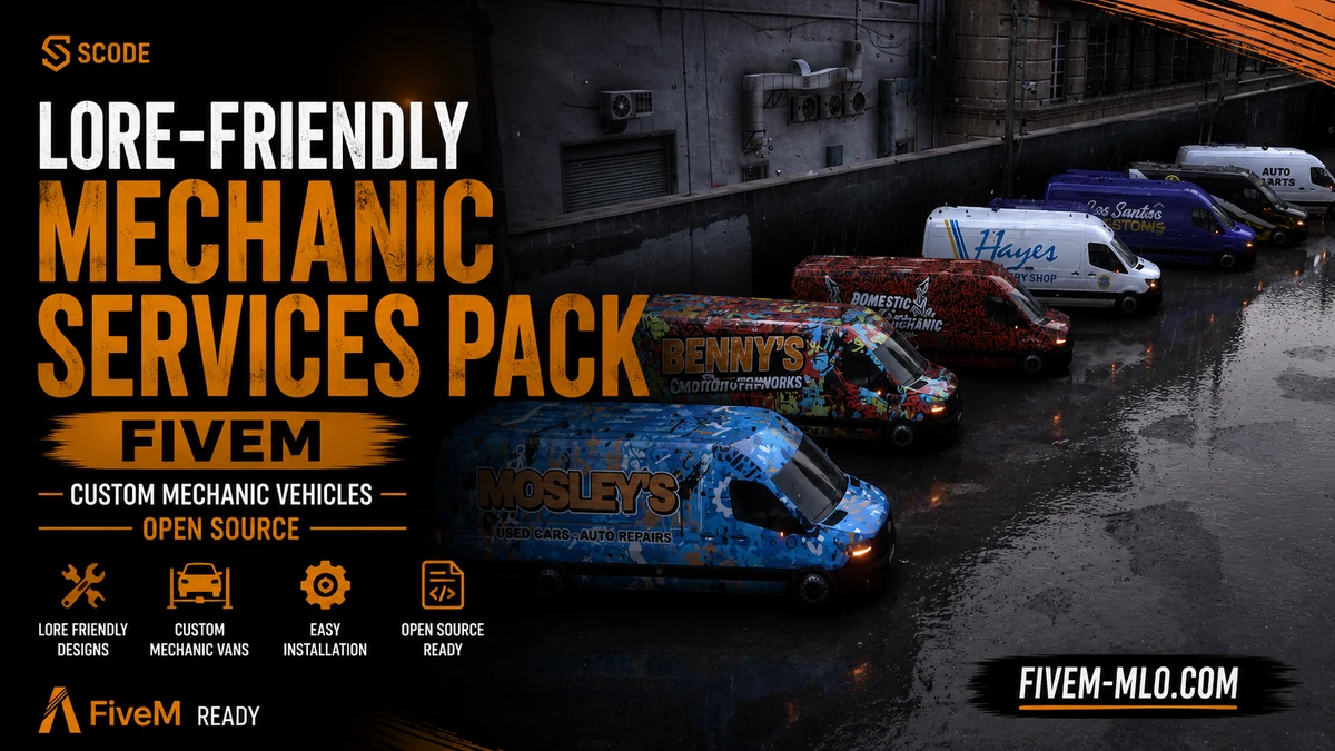 Lore-Friendly Mechanic Services Pack FiveM | Custom Mechanic Vehicle | Open Source